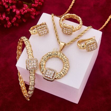 😍 طقم التاج الذهبي فخامة ملكية بكل التفاصيل